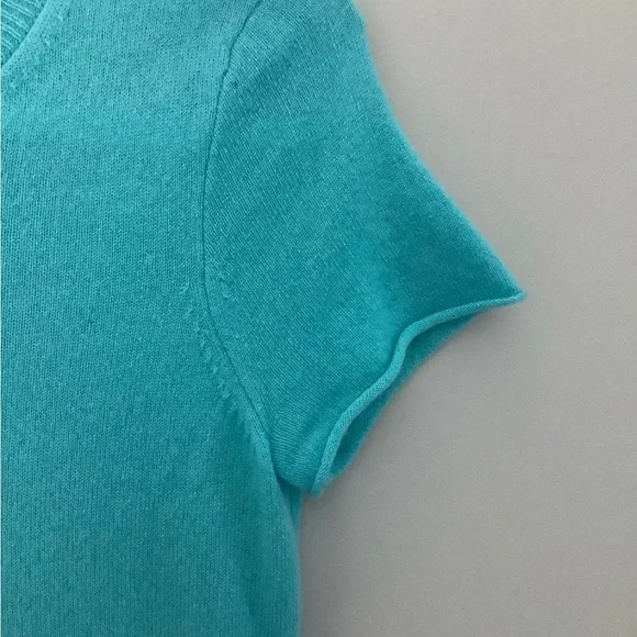 J CREW Turquoise Cashmere Relaxed T-Shirt Size S - Picture 5 of 8